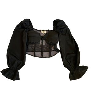✨Black Mesh Corset Top Size S✨